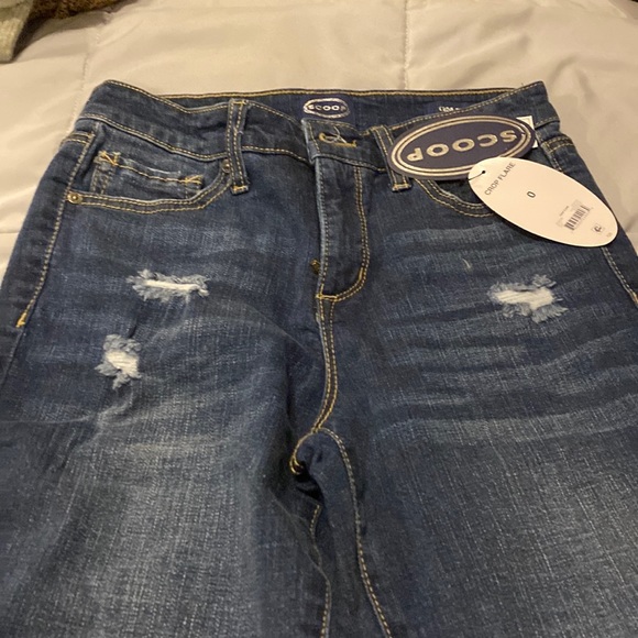 Scoop NYC Pants - Nwt scoop crop flare jeans with frayed hem, size 0